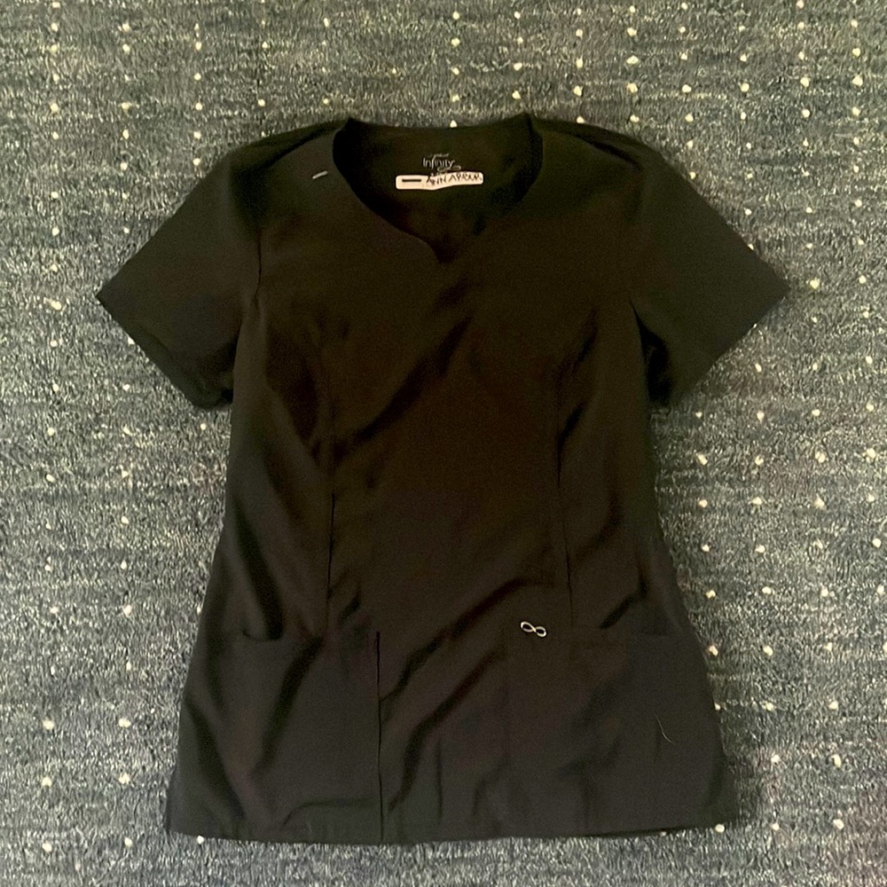 Round Neck Top With Certainty- scrub top
